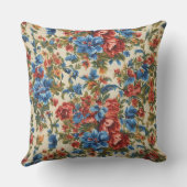 赤イタリアンと青の緑豊かな離れ花 アウトドアクッション (裏面)