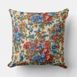 赤イタリアンと青の緑豊かな離れ花 アウトドアクッション