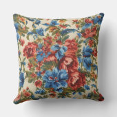 赤イタリアンと青の緑豊かな離れ花 アウトドアクッション (裏面)