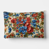 赤イタリアンと青の緑豊かな離れ花 アクセサリーポーチ (裏面)