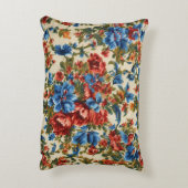 赤イタリアンと青の緑豊かな離れ花 アクセントクッション (裏面(縦))