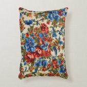 赤イタリアンと青の緑豊かな離れ花 アクセントクッション (正面(垂直))