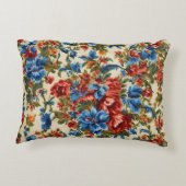赤イタリアンと青の緑豊かな離れ花 アクセントクッション (裏面)