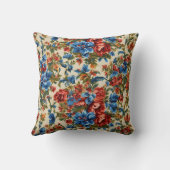 赤イタリアンと青の緑豊かな離れ花 クッション (裏面)