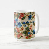 赤イタリアンと青の緑豊かな離れ花 コーヒーマグカップ (正面右)