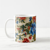 赤イタリアンと青の緑豊かな離れ花 コーヒーマグカップ (左)