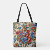 赤イタリアンと青の緑豊かな離れ花 トートバッグ (裏面)