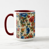 赤イタリアンと青の緑豊かな離れ花 マグカップ (左)