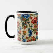 赤イタリアンと青の緑豊かな離れ花 マグカップ (左)