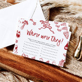 赤イタリアンどこにいたの？ ブライダルシャワーゲーム 招待状