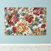 赤イタリアンエレガント金バラ キャンバスプリント (インサイチュ (ウッドフロア))