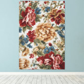 赤イタリアンエレガント金バラ キャンバスプリント (インサイチュ (ウッドフロア))