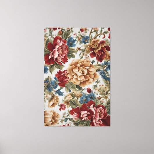 赤イタリアンエレガント金バラ キャンバスプリント (正面)