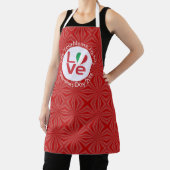 赤イタリアン愛パーソナライズされた旗 エプロン (インサイチュ)