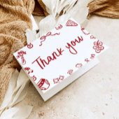 赤イタリアン手引き赤ちゃんシャワーサンキューカード サンキューカード