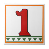 赤イタリアン文字と数字 タイル (正面)