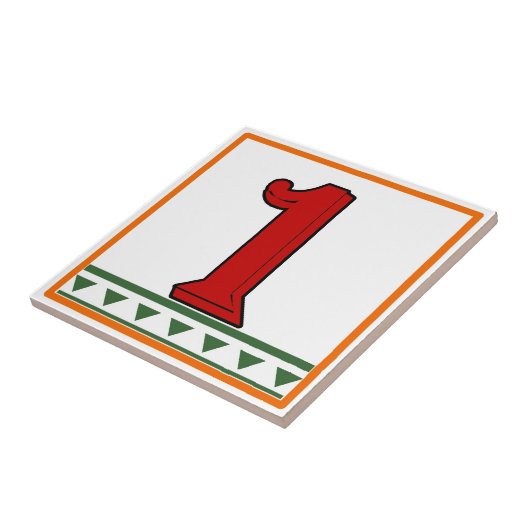 赤イタリアン文字と数字 タイル (側面)