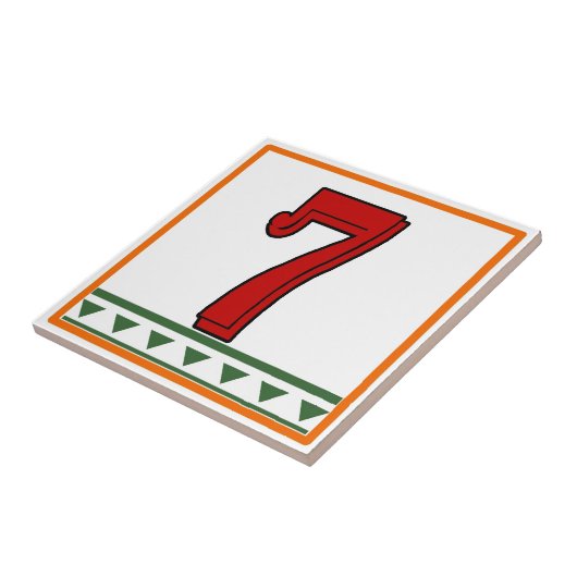 赤イタリアン文字と数字 タイル (側面)