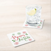 赤イタリアン緑の聖降誕祭 スクエアペーパーコースター (インサイチュ)