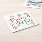 赤イタリアン緑の聖降誕祭 スクエアペーパーコースター (アングル)