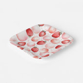 赤イチゴとピンクの風船かわいエレガントい ペーパープレート (傾斜あり)