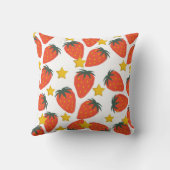 赤イチゴと星模様 クッション (裏面)