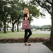 赤イチゴと海軍の白い開花 トートバッグ