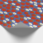 赤イチゴと白い花海軍と白 ラッピングペーパー (角)