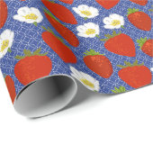 赤イチゴと白い花海軍と白 ラッピングペーパー (ロールコーナー)