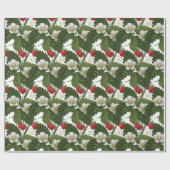 赤イチゴと緑ののデカップ ラッピングペーパー (フラット)