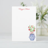 赤イチゴの水彩陶器の壷 サンキューカード (スタンド正面)