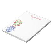 赤イチゴの陳腐な花瓶パーソナライズされた ノートパッド (回転)