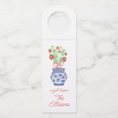 赤イチゴの陳腐な花瓶パーソナライズされた ボトルネックタグ (正面)