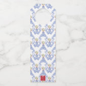 赤イチゴの陳腐な花瓶パーソナライズされた ボトルネックタグ (裏面)