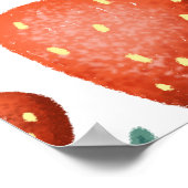 赤イチゴ白い背景シームレス ポスター (角)