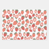 赤イチゴ継ぎ目パターン ラッピングペーパーシート (正面2)