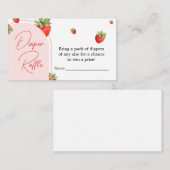 赤イチゴ赤ちゃんシャワーおむつラッフル エンクロージャーカード (正面/裏面)