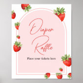 赤イチゴ赤ちゃんシャワーおむつラッフル ポスター (正面)