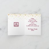 赤イニシャルとゴールドハートのバレンタインデー 招待状 (内部)