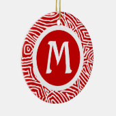 赤イニシャル セラミックオーナメント (右)