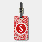 赤イニシャル ラゲッジタグ (正面縦)