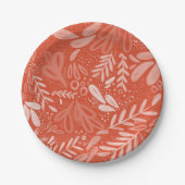 赤イバラ |フェスティバル植物学プレート ペーパープレート (正面)