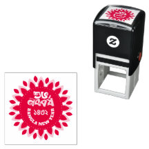 赤インクのゴムスタンプ