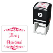 赤インクヴィンテージ休日グリーティングメリークリスマス！ セルフインキングスタンプ (インサイチュ)