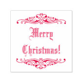 赤インクヴィンテージ休日グリーティングメリークリスマス！ セルフインキングスタンプ (デザイン)