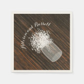 赤インスパイアん坊の息の木のメイスン結婚ジャー スタンダードカクテルナプキン (正面)