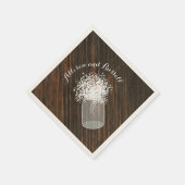 赤インスパイアん坊の息の木のメイスン結婚ジャー スタンダードカクテルナプキン (角)