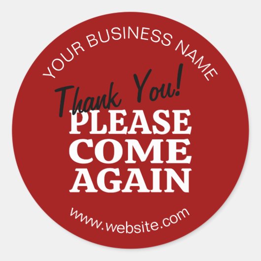 赤インスパイアヴィンテージ再び来ありがとう ラウンドシール (正面)