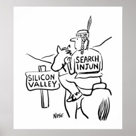 赤インディアンオンウードインシリコンバレー ポスター