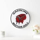 赤インディアンガソリンヴィンテージのタイン時計 ラージ壁時計 (ホーム)